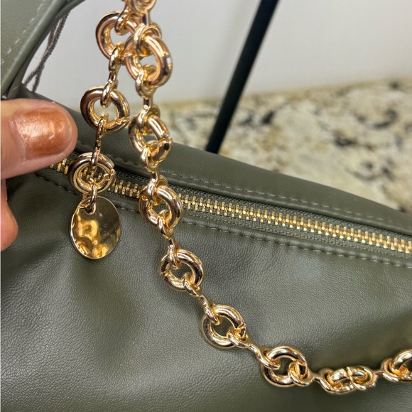 NWT Elegant Olive Green Gorgeous Detachable Adjustable Chain Shoulder Bag - Picture 5 of 7